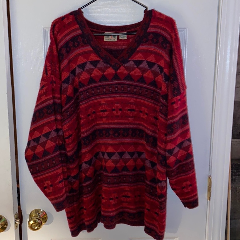 Vintage Stefano International Acrylic Patterned Sweater One Size